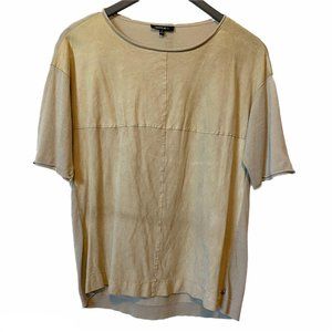 Lafayette 148 suede front sweater short sleeve S